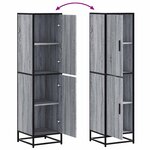 vidaXL Buffet haut sonoma gris 35 5x35x139 cm bois d'ingénierie métal