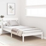 vidaXL Cadre de lit Blanc 100 x 200 cm Bois de pin massif