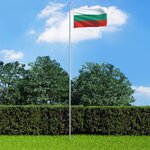 vidaXL Drapeau Bulgarie et mât en aluminium 6 2 m