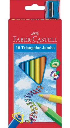 étui de 10 crayons de couleur Jumbo triangulaire FABER-CASTELL