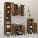 vidaXL Armoire de bain Chêne fumé 30x30x95 cm Bois d'ingénierie