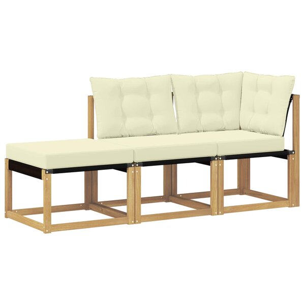 vidaXL Unité de canapé sectionnel avec coussin 3 Pièce Blanc