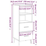 vidaXL Buffet Chêne fumé 34 5x34x90 cm Bois d'ingénierie