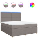 vidaXL Sommier à lattes de lit avec matelas Taupe 200x200 cm Tissu
