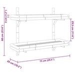 vidaXL Étagère Murale avec étagère Marron 75 x 26 x 60 cm Bambou