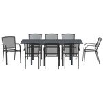 vidaXL Ensemble de salle à manger pour jardin 9 Pièces Anthracite Acier