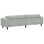 vidaXL Canapé en velours avec coussin avec oreiller Gris clair 208 cm Velours