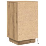 vidaXL Armoire de chevet et lumières LED chêne artisanal 38x34x65 cm