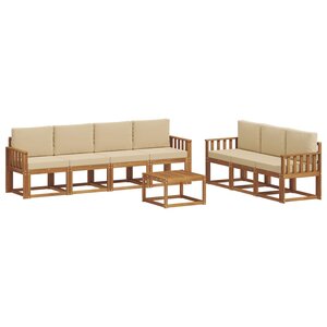 vidaXL Ensemble de canapés d'extérieur 8 pc Naturel et Beige
