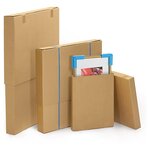 Caisse carton télescopique pour produit plat brune double cannelure 40x5x80 cm (lot de 10)