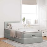 vidaXL Cadre de lit ottoman et matelas gris clair 90x200 cm velours