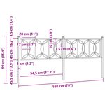 vidaXL Tête de lit de remplacement métal noir 193 cm