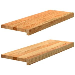 vidaXL Marches d'escalier 2 Pièces marron clair 70x25x2 cm chêne massif