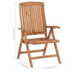 Vidaxl chaises inclinables de jardin avec coussins 4 pièces teck solide