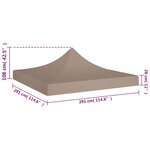 vidaXL Toit de tente de réception 3x3 m Taupe 270 g/m²