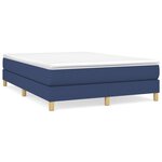 vidaXL Sommier à lattes de lit avec matelas Bleu 140x190 cm Tissu
