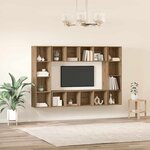 vidaXL Ensemble meuble TV 4 Pièces Marron 37 x 37 x 142 5 cm