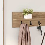 vidaXL Porte-manteau mural chêne artisanal 100 x 10.5 x 18 cm