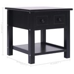 vidaXL Table d'appoint Noir 40x40x40 cm Bois de Paulownia