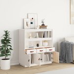 vidaXL Buffet haut Blanc 100x40x108 5 cm Bois massif de pin