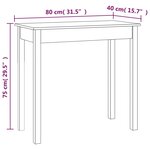 vidaXL Table console Blanc 80x40x75 cm Bois massif de pin
