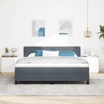 vidaXL Lit à ressorts avec matelas Gris foncé 180 x 200 cm Velours