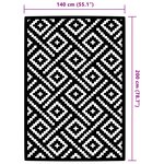 vidaXL Tapis d'extérieur blanc et noir 140x200 cm PP