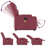 vidaXL Fauteuil inclinable de massage électrique Rouge bordeaux Tissu