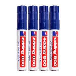 Marqueur Permanent 800 Corps Alu Bleu Pointe Biseau 4-12 mm x 4 EDDING