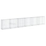 vidaXL Panier gabion avec couvercle 600x50x100 cm fer galvanisé
