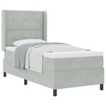 Lit à ressort vidaXL avec matelas Gris clair 90x190 cm Velours