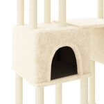 vidaXL Arbre à chat avec griffoirs en sisal Crème 199 cm