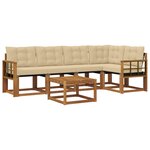 vidaXL Ensemble de canapés d'extérieur 6 Pièces Naturel et Beige