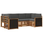 vidaXL Ensemble de canapés d'extérieur 5 pc Naturel et Anthracite