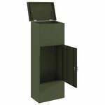 vidaXL Boîte de dépôt de colis Vert olive 44 5 x 29 x 110 5 cm Acier
