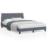 vidaXL Lit avec matelas gris foncé 120x200 cm velours