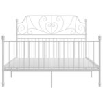 vidaXL Cadre de lit et tête de lit sans matelas blanc 140x200 cm métal