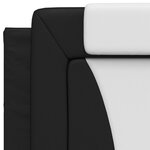 vidaXL Coussin de tête de lit noir et blanc 90 cm similicuir