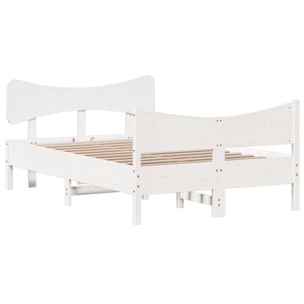 vidaXL Cadre de lit sans matelas blanc 120x200 cm bois de pin massif