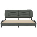 vidaXL Cadre de lit avec LED sans matelas gris foncé 180x200 cm tissu