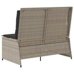 vidaXL Banc de jardin avec coussin Gris clair Poly rotin
