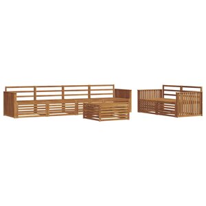 vidaXL Ensemble de canapés d'extérieur 7 Pièces Naturel