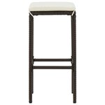 Vidaxl meuble de bar de jardin 16pièces et coussins résine tressée marron