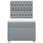 vidaXL Sommier à lattes de lit avec matelas Gris clair 90x200 cm Tissu