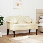 vidaXL Banc Chesterfield Crème 120 5 x 65 x 75 cm Cuir synthétique
