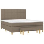 vidaXL Sommier à lattes de lit avec matelas Taupe 160x200 cm Tissu