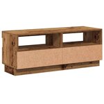 vidaXL Meuble TV avec lumières LED vieux bois bois d'ingénierie