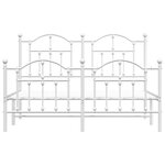 vidaXL Cadre de lit métal sans matelas et pied de lit blanc 135x190 cm