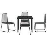 vidaXL Ensemble de salle à manger pour jardin 5 Pièces Noir