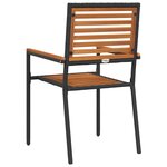 vidaXL Chaises empilables de jardin 2 pc Marron et Noir